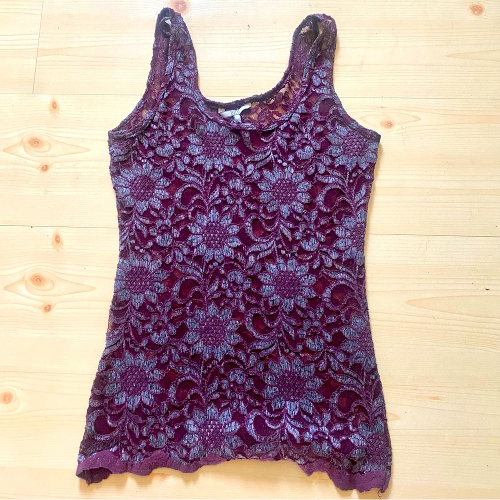 BKE sheer lace tank top 💜